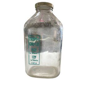 Tropi-Ca-Lo Vintage Glass Juice Bottle 1/2 Gallon Orange Drink Retro Collectible